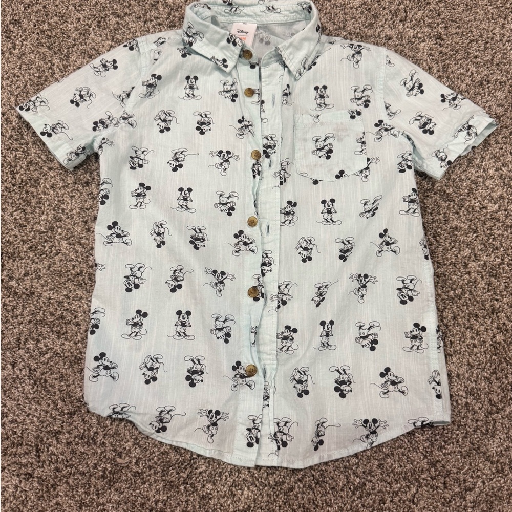 Disney Mickey Mouse Button Down Shirt - Light Blue